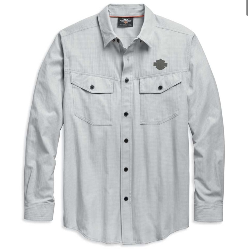 Harley-Davidson Men's Performance Micro-Perf Long Sleeve Shirt Button Down NWOT